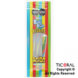 GOLO REGALIZ ACIDO BULLDOG TUTTI FRUTTI X 18 GR X 12 UNIDADES